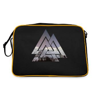 Mountains Nature - Retro Bag - black/gold - Back