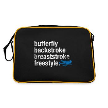 Schwimmen Schwimmer Schwimmstil - Retro Tasche - Schwarz/Gold - Hinten
