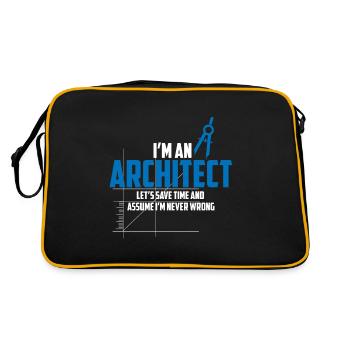Architekt Architektur - Retro Tasche - Schwarz/Gold - Hinten