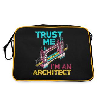 Architekt - Retro Tasche - Schwarz/Gold - Hinten