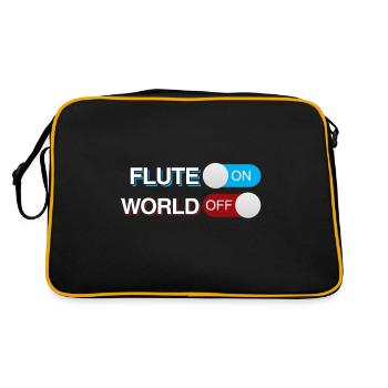 Flöte - Retro Tasche - Schwarz/Gold - Hinten