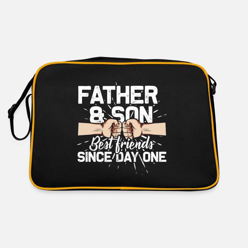 Vater und Sohn - Retro Tasche - Schwarz/Gold
