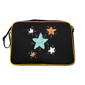 Five colorful big and small stars gift idea - Retro Bag - black/gold - Back