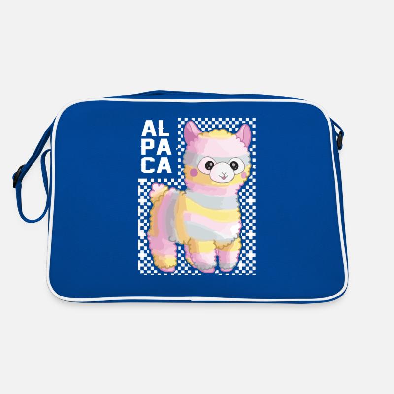 Regenbogen Alpaka Lama Geschenkidee Retro Tasche