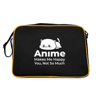Anime rend heureux chat Manga Japon cadeau - Sac Retro - noir/or - Dos