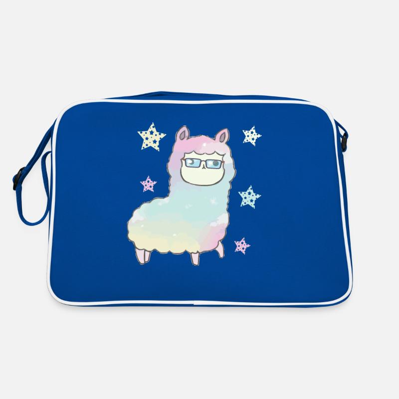 Regenbogen Alpaka Lama mit Brille Geschenkidee Retro Tasche