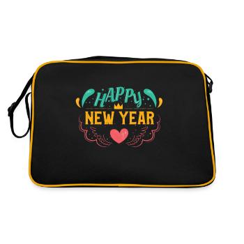 Bonne idée de cadeau de fête du nouvel an - Sac Retro - noir/or - Dos