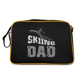Skiing Dad Skifahrer Winter Skier Schnee - Retro Tasche - Schwarz/Gold - Hinten