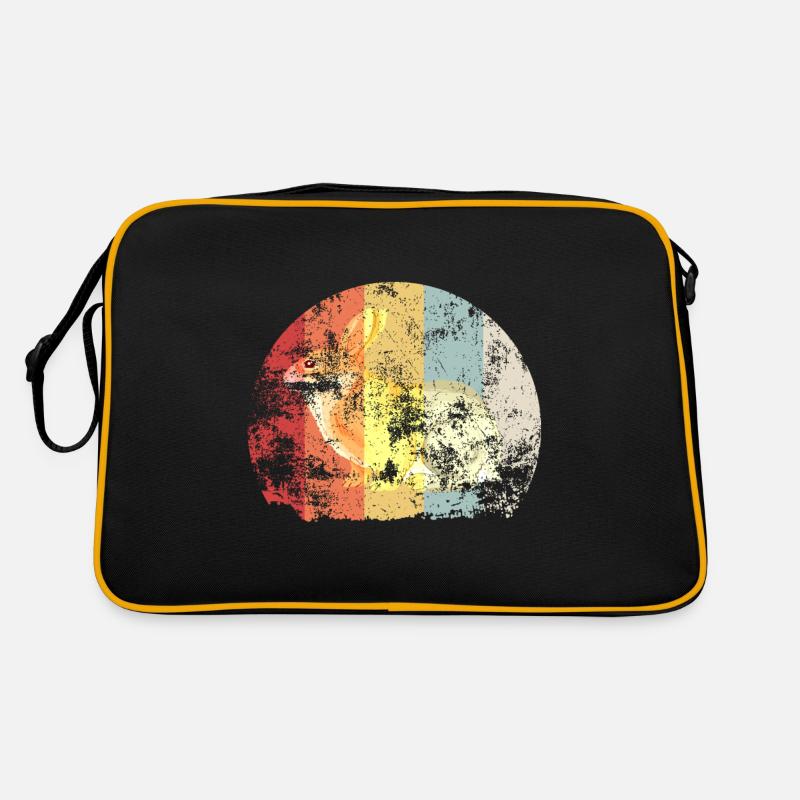 Retro Hase - Retro Tasche - Schwarz/Gold