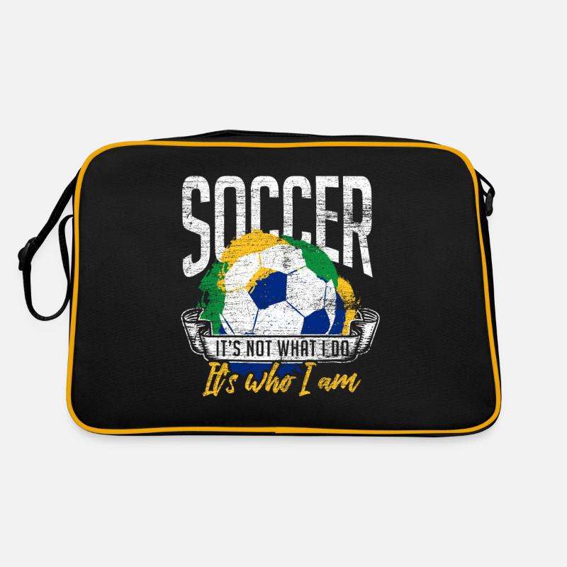 Fußball - Retro Tasche - Schwarz/Gold