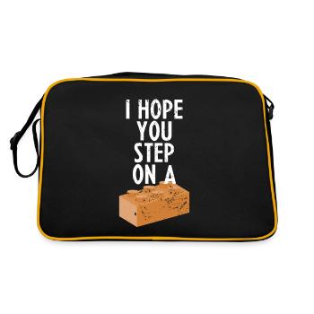 Ich hoffe du trittst auf einen Block Hass Geschenk - Retro Tasche - Schwarz/Gold - Hinten