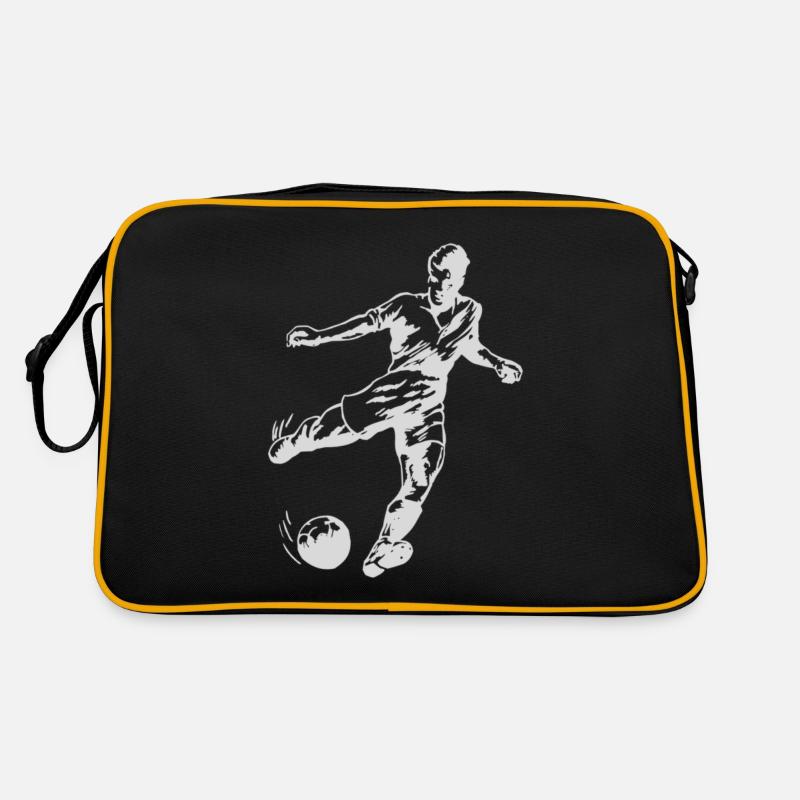 Fussball - Retro Tasche - Schwarz/Gold