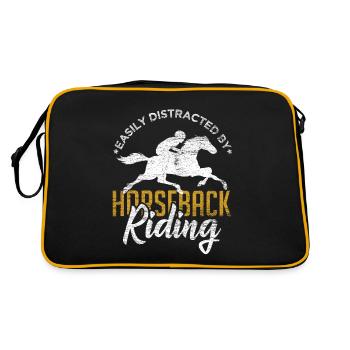 Reiten - Retro Tasche - Schwarz/Gold - Hinten