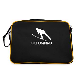 Ski Jumping Gift Ski Ski Jumper Ski Jump - Retro Bag - black/gold - Back