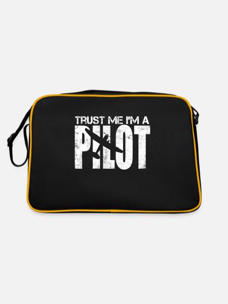 Pilote cadeau avion planeur planeur - Sac Retro - noir/or - Dos