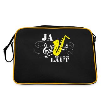 Das muss Laut sein Saxophon Kratzer used look - Retro Tasche - Schwarz/Gold - Hinten
