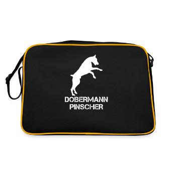Doberman Doberman Gifts Dog Pinscher - Retro Bag - black/gold - Back