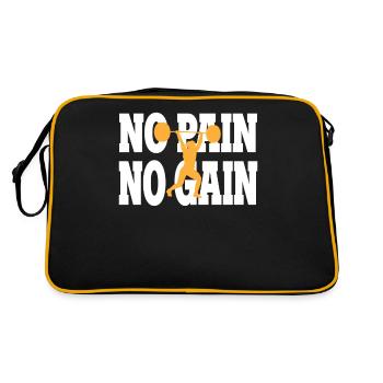 No Pain No Gain - Fitness Gym - Retro Bag - black/gold - Back