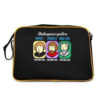 Shakespeare Quote Spoiler Hamlet Teacher Gift - Retro Bag - black/gold - Back