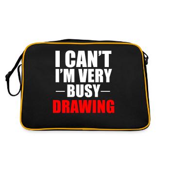Dessin dessinateur dessin peinture cadeau - Sac Retro - noir/or - Dos