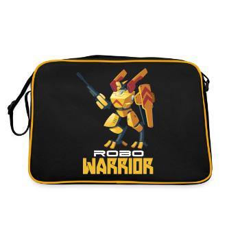 Robo warrior - Retro Tasche - Schwarz/Gold - Hinten