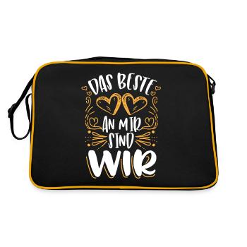 Das beste an mir sind wir Geschenk Valentinstag - Retro Tasche - Schwarz/Gold - Hinten