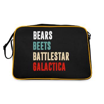 Bears Beets Battlestar Galactica T Shirt - Retro Bag - black/gold - Back