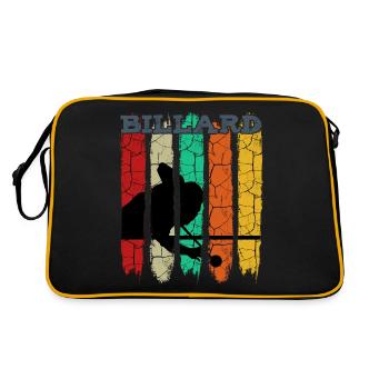 Vintage Retro Billard Silhouette | Pool Geschenk - Retro Tasche - Schwarz/Gold - Hinten