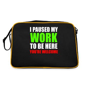 Workaholic worker Funny saying gift - Retro Bag - black/gold - Back