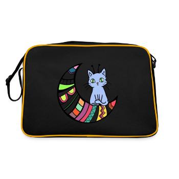 Alien Chat Alien Ufo cadeau - Sac Retro - noir/or - Dos