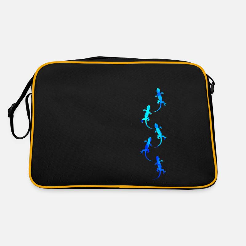 Geckos - Retro Tasche - Schwarz/Gold
