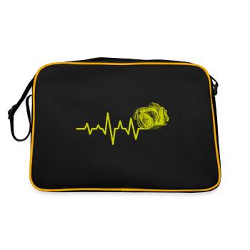 Heartbeat Photograph Foto Kamera Geschenkidee - Retro Tasche - Schwarz/Gold - Hinten