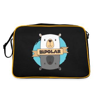 Bipolar T-Shirt - Polar Bear Bipolar Gift Idea - Retro Bag - black/gold - Back