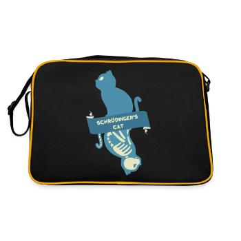 Schrödingers Katze TShirt Physik T-Shirt geschenk - Retro Tasche - Schwarz/Gold - Hinten