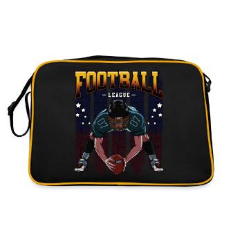 American Football Liebhaber Ballsport Geschenkidee - Retro Tasche - Schwarz/Gold - Hinten