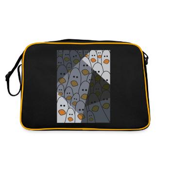 Seagulls T-Shirt - Bird Motif Seagulls Gift Idea - Retro Bag - black/gold - Back