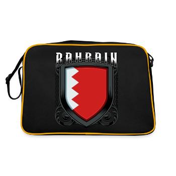 Barainisches Wappen Königreich Bahrain Geschenk - Retro Tasche - Schwarz/Gold - Hinten