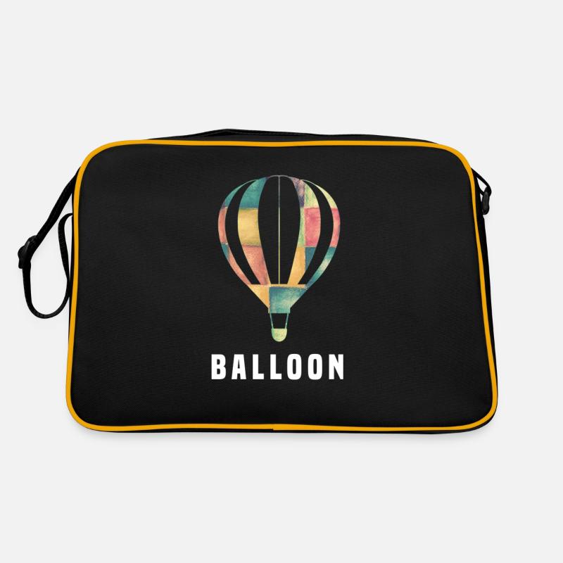 Heißluft Ballon - Retro Tasche - Schwarz/Gold