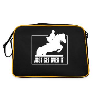 Pferdesport Pferdespringen - Retro Tasche - Schwarz/Gold - Hinten