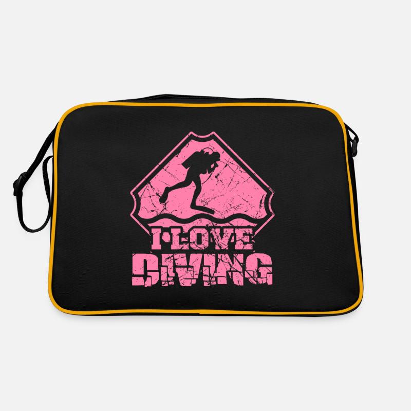 Taucher Tauchen Gerätetauchen Scuba Diving Diver Retro Tasche