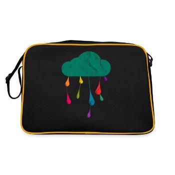Rain clouds rain drops rainbow diversity - Retro Bag - black/gold - Back