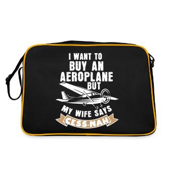 I want to buy an aeroplane. - Retro Bag - black/gold - Back