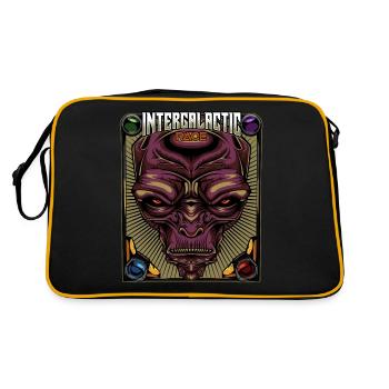 Course intergalactique | Cadeau étranger extraterrestre - Sac Retro - noir/or - Dos