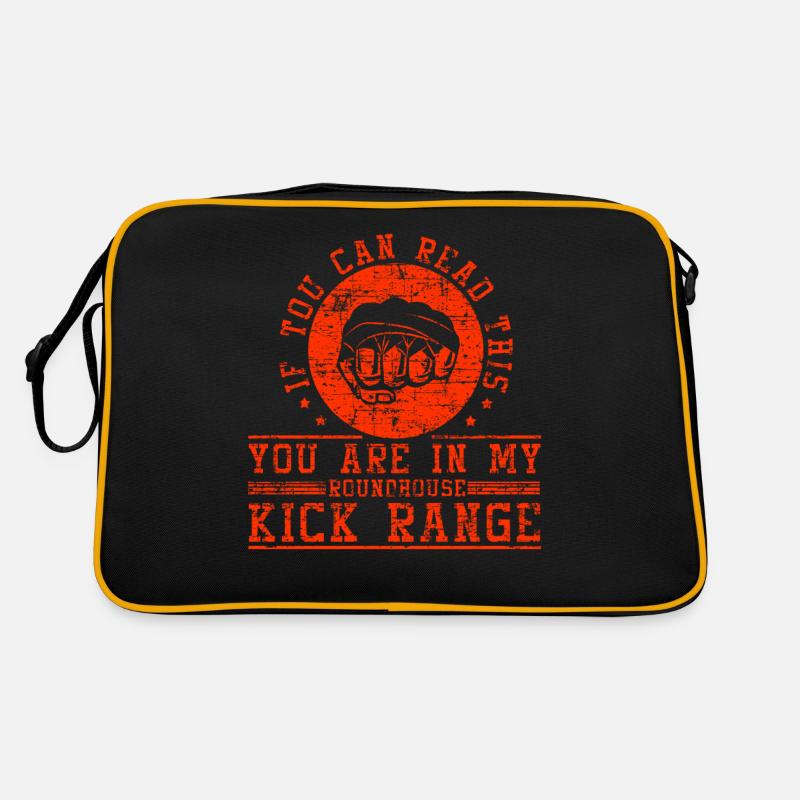 Kick-Boxing - Boxe Cadeaux Arts Martiaux - Sac Retro - noir/or