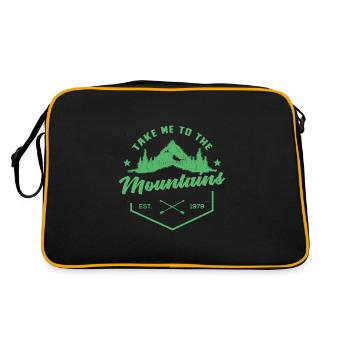 Wanderer Wanderung Wandern Pilgern Wanderin - Retro Tasche - Schwarz/Gold - Hinten