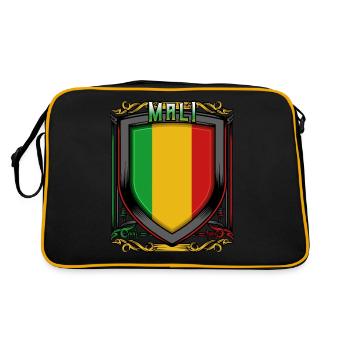 Blason malien République du Mali: idée cadeau Malier - Sac Retro - noir/or - Dos