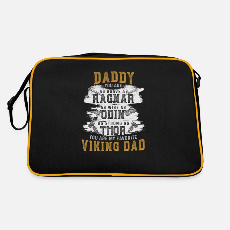 Viking Father Wise Like Odin Stark Like Thor - Retro Bag - black/gold