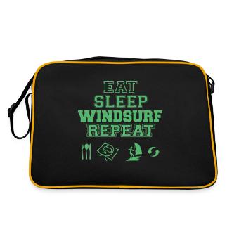 Windsurfing Windsurferin Windsurfer Windsurf Surf - Retro Tasche - Schwarz/Gold - Hinten
