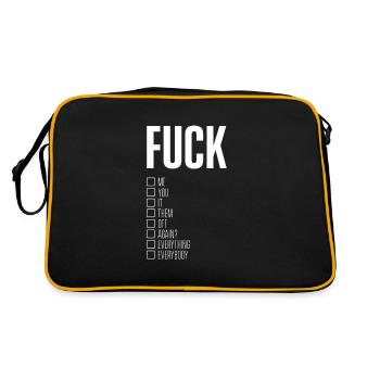 Fuck Me Fuck You Fuck It Fuck Them Fuck Off - Retro Tasche - Schwarz/Gold - Hinten