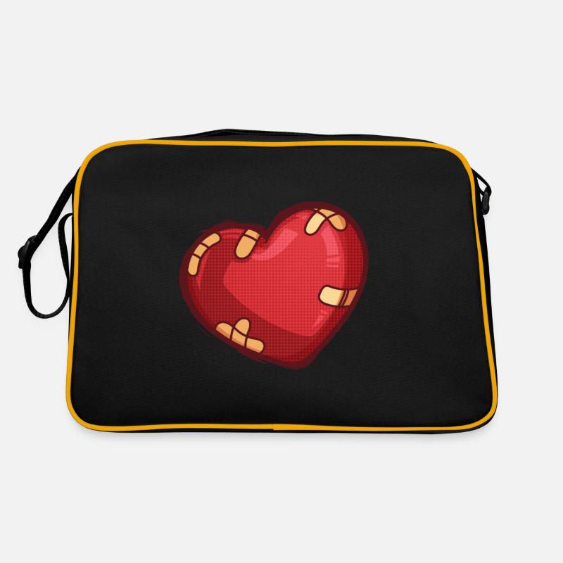 Herz mit Pflaster Retro Tasche